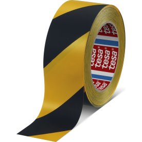 tesa gulvmarkeringstape, 50mm x 33m, gul/sort