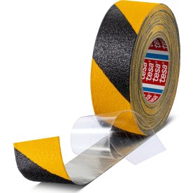 tesa føjelig skridsik. tape, 50mm x 18m, gul/sort