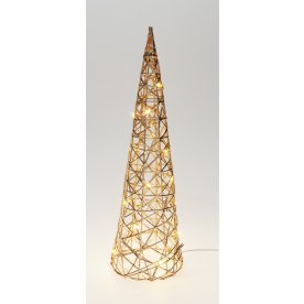 Kegletræ m. LED, champagneguld, H40 cm