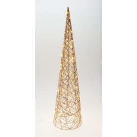 Kegletræ m. LED, champagneguld, H80 cm