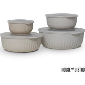 House Of Bistro Skålesæt m. Låg, 4 stk., grå
