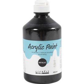 Akrylmaling | 500ml | Metallic | Sort
