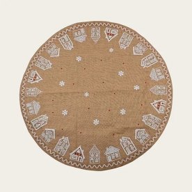Juletræstæppe, H120xB120xD0,2cm, Ø120cm, brun