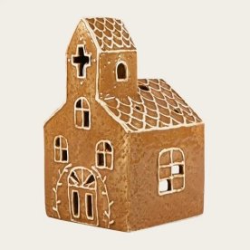 Imitations kage hus til fyrfadslys, H16,2xB9,6cm