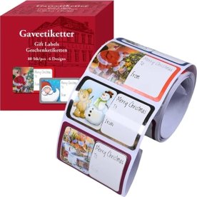 Gavemærke Mærker, H3,5xB6cm, 80stk/rll, 6 designs