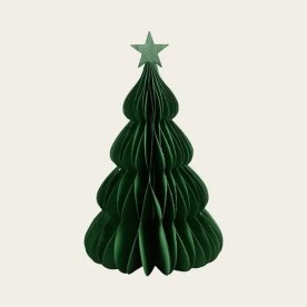 Papir træ ornament, H20cm, grøn