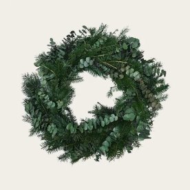 Adventskrans Eukalyptus & Gran, Ø50cm, grøn