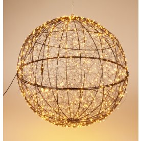 Kugle i Metal m/960 mikro LED, 58cm, sort