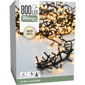 Lyskæde m/800 LED, 16 meter, varm hvid