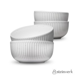 Steinverk Skåle 14 cm, hvid, 4 stk