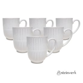 Steinverk Krus 410 ml, hvid, 6 stk