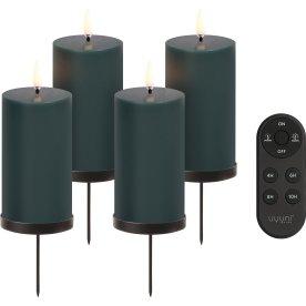 UYUNI LED Adventslys, 4 stk., m/spyd, pine green