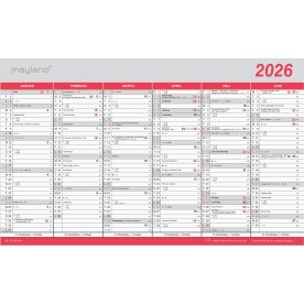 Mayland 2026 Kontorkalender m. flagdage