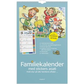 Mayland 2026 Familiekalender m. stickers, 4 kol.