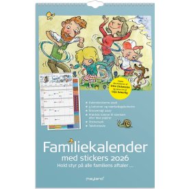 Mayland 2026 Familiekalender m. stickers, 5 kol.