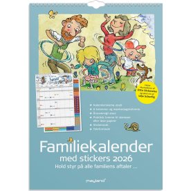 Mayland 2026 Familiekalender m. stickers, 6 kol.