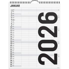 Mayland 2026 Familiekalender Black & White, 5 kol.