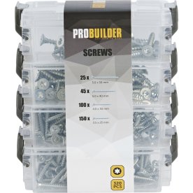 Probuilder Spånpladeskruesæt 320 dele