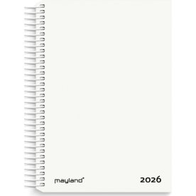 Mayland 2026 Spiralkalender, plast, hvid