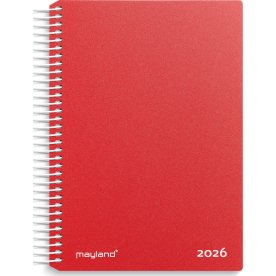 Mayland 2026 Spiralkalender, plast, rød