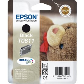 Epson nr.T0611/C13T06114010 blækpatron, sort, 250s