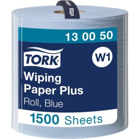 Tork W1 Plus Aftørringspapir, Blå, 2-lag, 1 rl