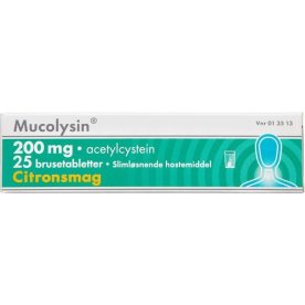 Mucolysin Brusetabletter, 200 mg, 25 stk.