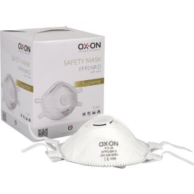 OX-ON Støvmaske Supreme FFP3 NR D m/ventil, 5 stk.