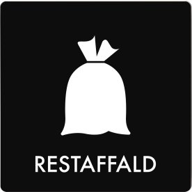 Affaldspiktogram udendørs 12x12cm alu, Restaffald