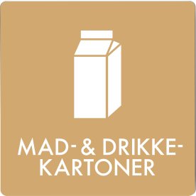 Affaldspiktogram udendørs 12x12cm alu, Madkartoner