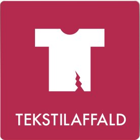 Affaldspiktogram udendørs 12x12 alu, Tekstilaffald