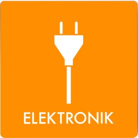 Affaldspiktogram udendørs 12x12cm alu, Elektronik