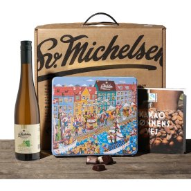Sv. Michelsen Gavekuffert m/kunstdåse og vin