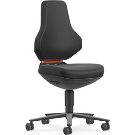 Texon Arbejdsstol, sort, Skintec, hjul