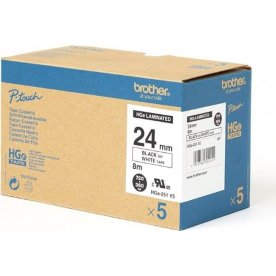 Brother HGe251V5 labeltape 24mm, sort på hvid