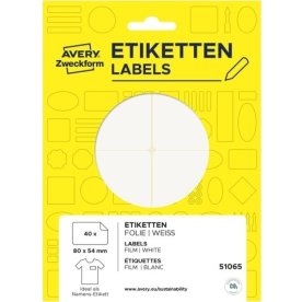 Avery 51065 navneskilte håndskrift 80x54 mm, folie