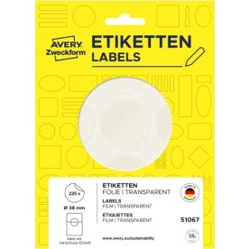 Avery 51067 Forseglingsetiketter, Ø38 mm, 225 stk.
