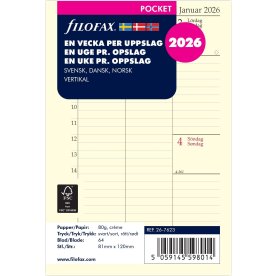 Filofax 2026 Refill | Pocket | Uge | Højformat