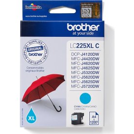 Brother LC225XLC blækpatron, cyan, 1200s