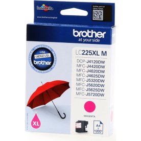 Brother LC225XLM blækpatron, magenta, 1200s
