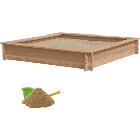 NORDIC PLAY Sandkasse 150×150 cm, lærk, 240kg sand