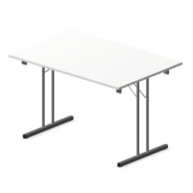 Bord med klapstel 120x80 cm, hvid laminat