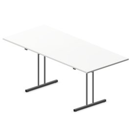 Bord med klapstel 180x80 cm, hvid laminat