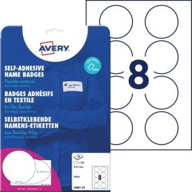 Avery J4881-20 Navneskilte | Ø65mm|160 stk. | hvid