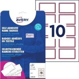 Avery Zweckform L4786-20 Navnebadges, 80x50mm, Rød