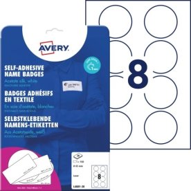 Avery L4881-20 Navnebadges, Ø 65 mm, Hvid