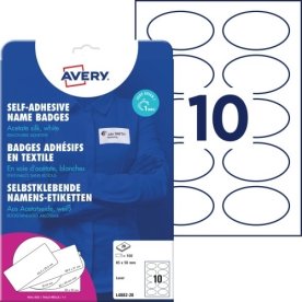 Avery L4882-20 Navnebadges, 85 x 50 mm, Hvid