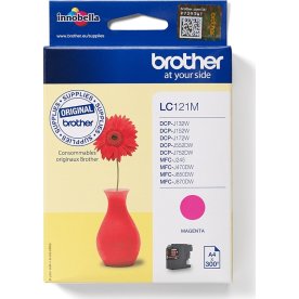 Brother LC121M blækpatron, rød, 300 sider