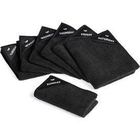 Klud microfiberklude 7 ugedage, 30x30cm, sort