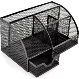 Office MESH Penne- og notesholder m.skuffe | Sort